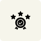 Emblem with stars and checkmark design.